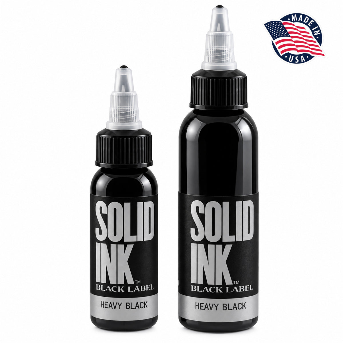 1 oz Bottle of Solid Ink Black Label Heavy Black ultra-concentrated tattoo pigment