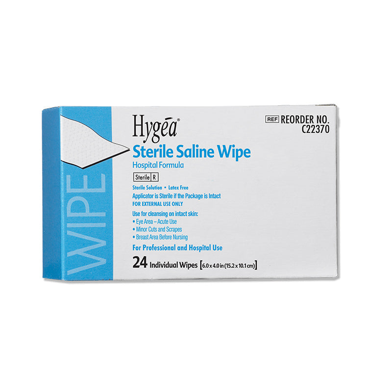 Hygea Sterile Saline Wipes (24 per box)