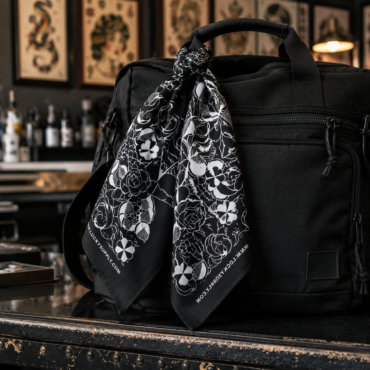 Lucky Supply x Jason Minauro Black Bandana