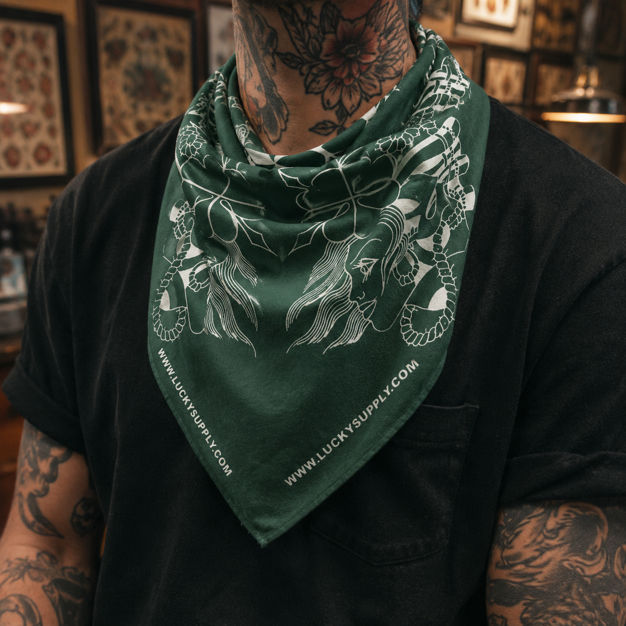 Lucky Supply x Jason Minauro Black Bandana