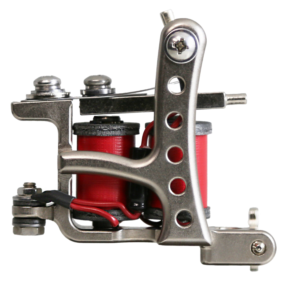 Lucky MFG Jonesy Style Flat Red coil liner tattoo machine – frame side