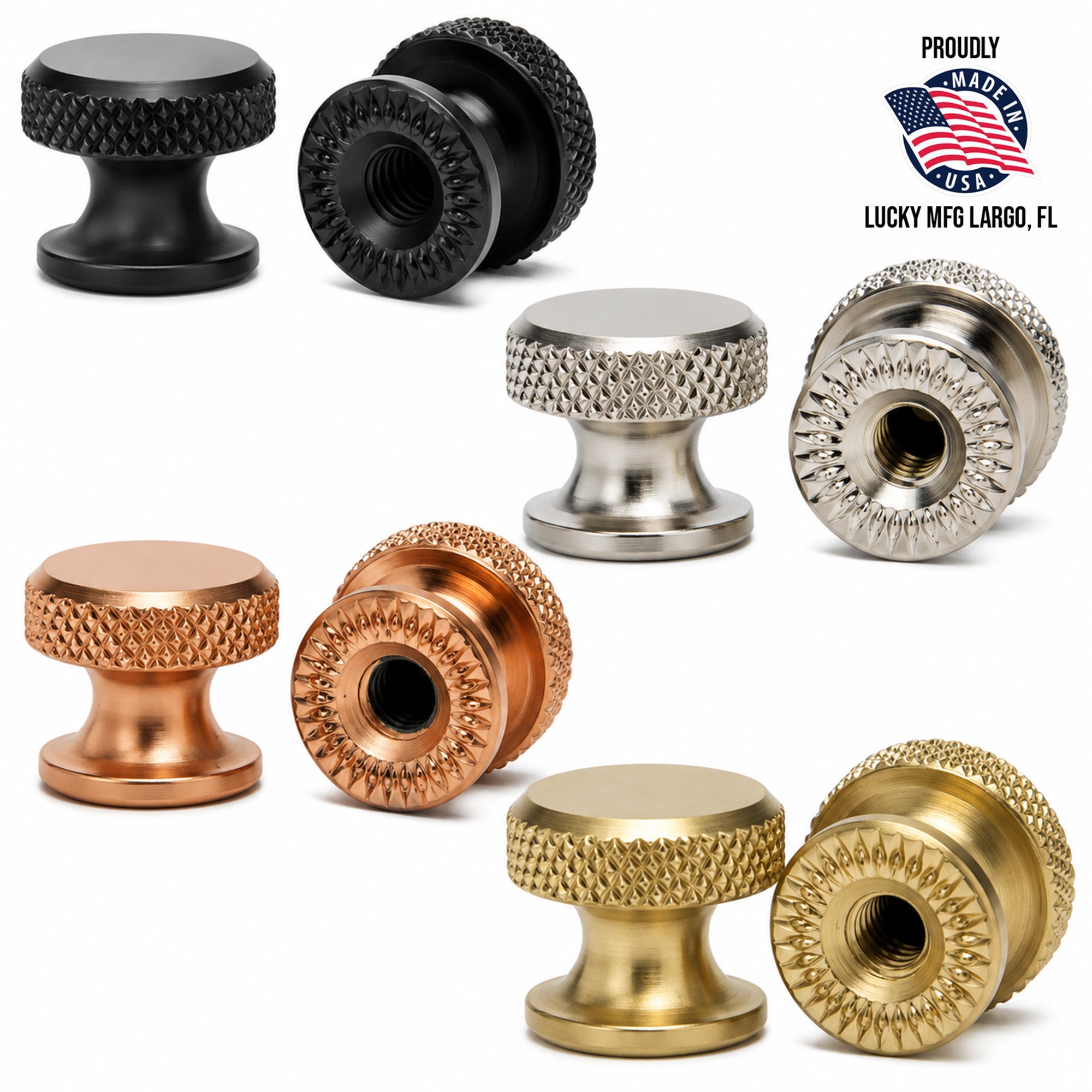 Blackened Knurled Brass Cap Nut