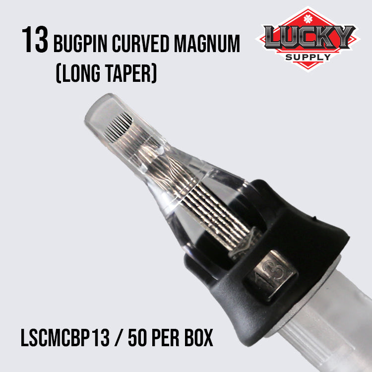 13 Bugpin Curved Magnum (Long Taper) Needle Cartridge