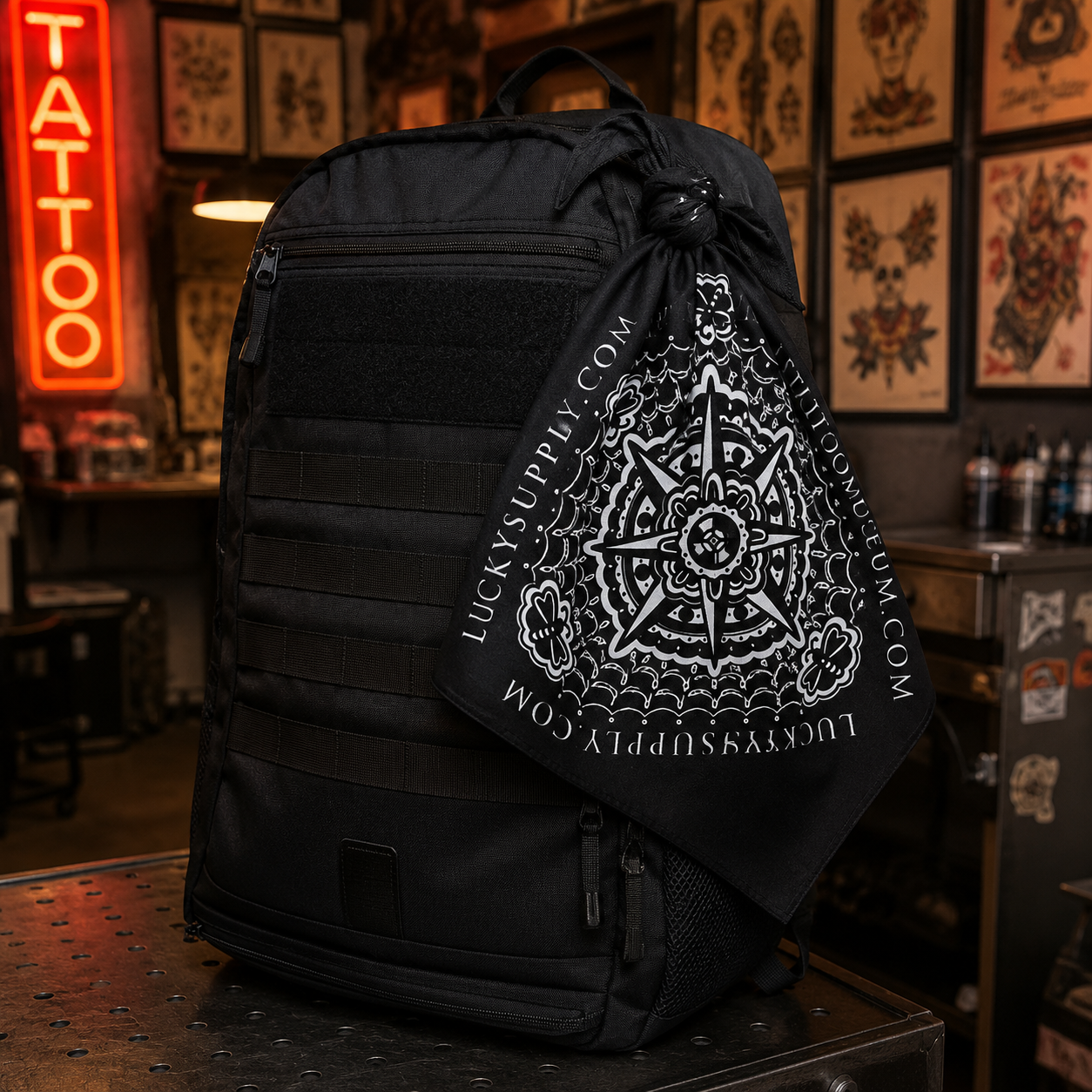 Lucky Supply x Bert Krak Black Bandana
