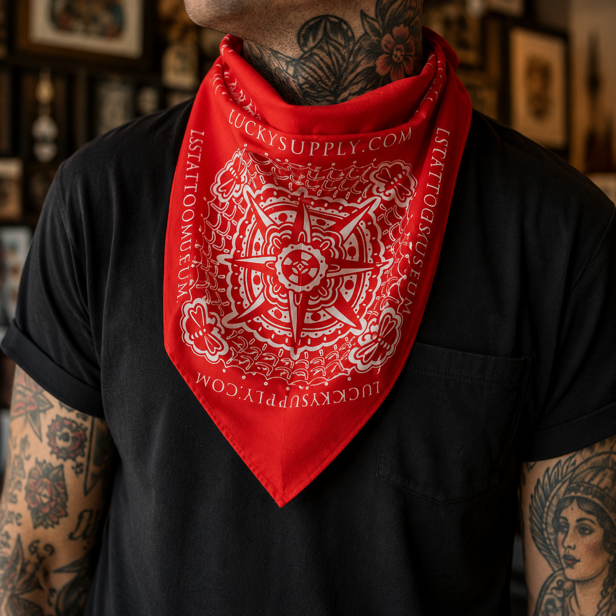 Lucky Supply x Bert Krak Black Bandana