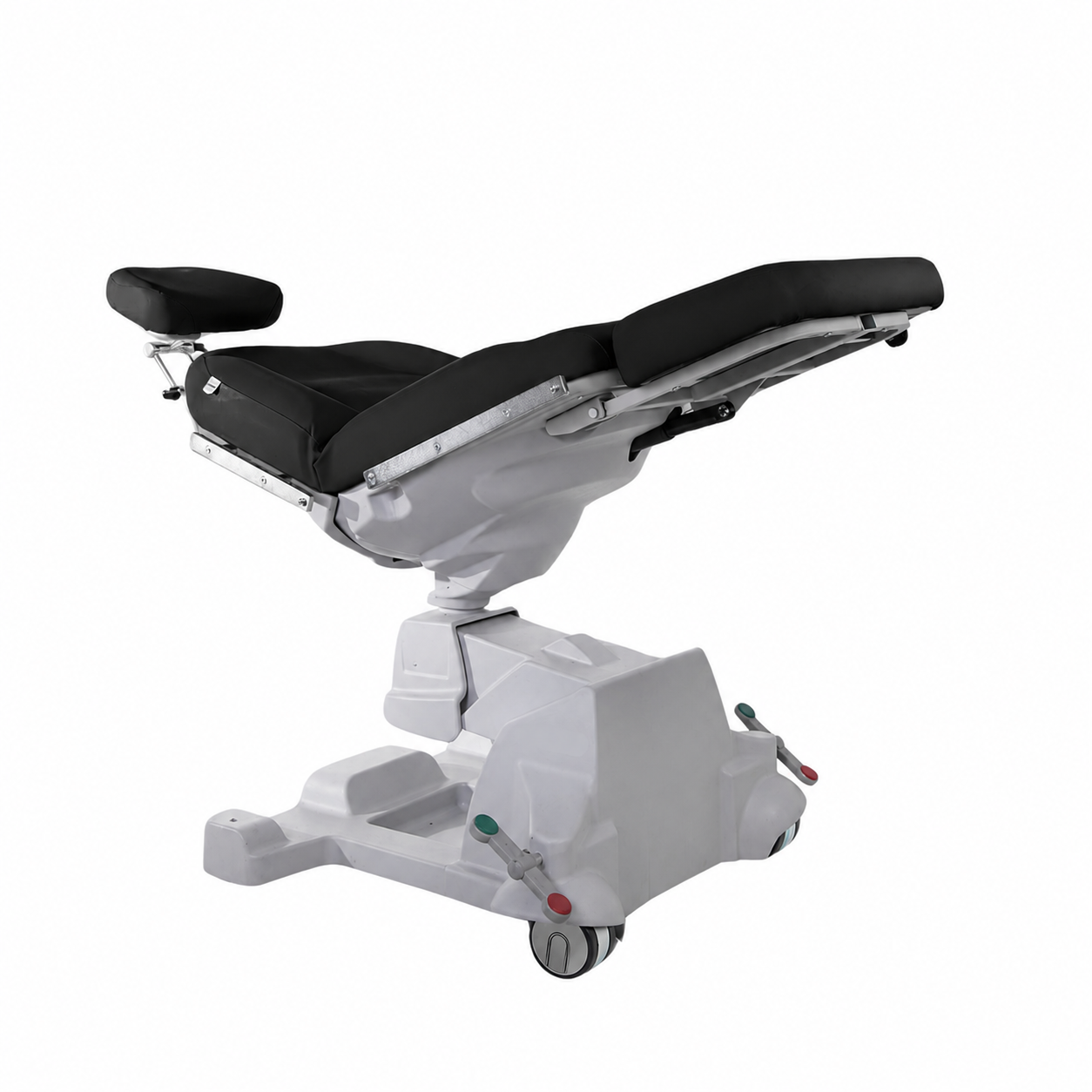 Lemi Monza Move Power Procedure Chair with mobile locking caster base and Black medical-grade upholstery.