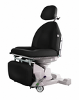 Lemi Monza Move Power Procedure Chair with mobile locking caster base and Black medical-grade upholstery.