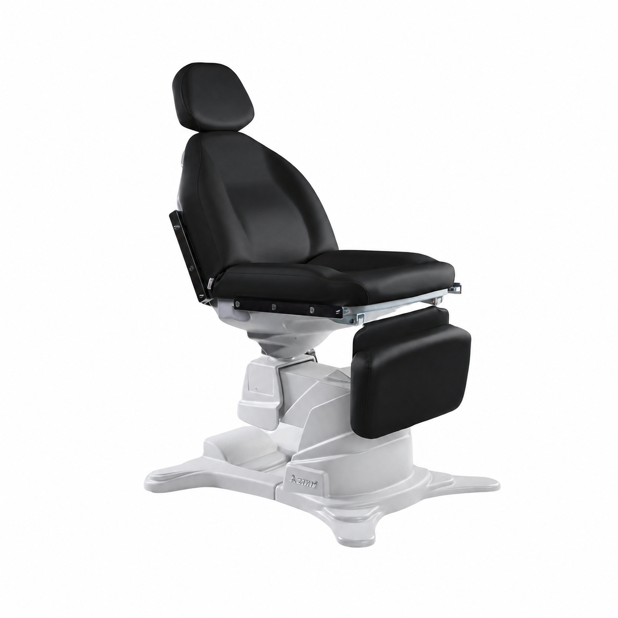 Lemi Monza Stationary Power Procedure Chair with Black medical-grade upholstery and three electric adjustments.