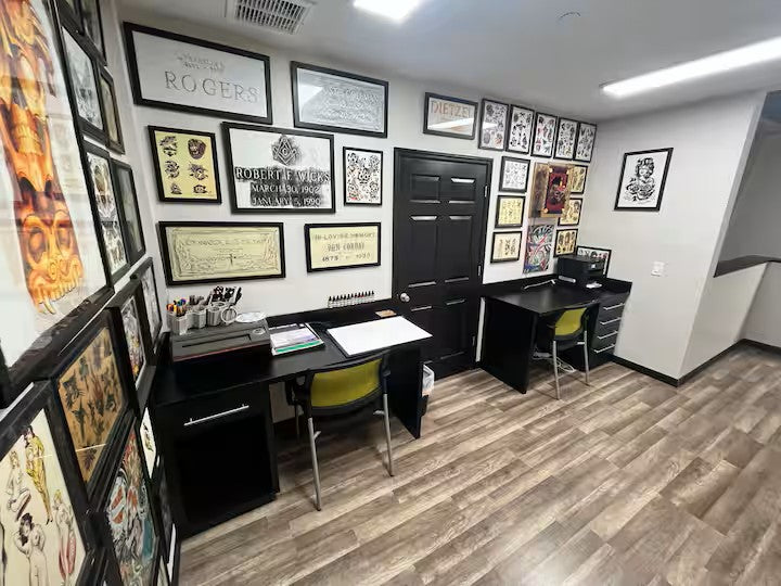 Private loft drawing area for tattoo artists