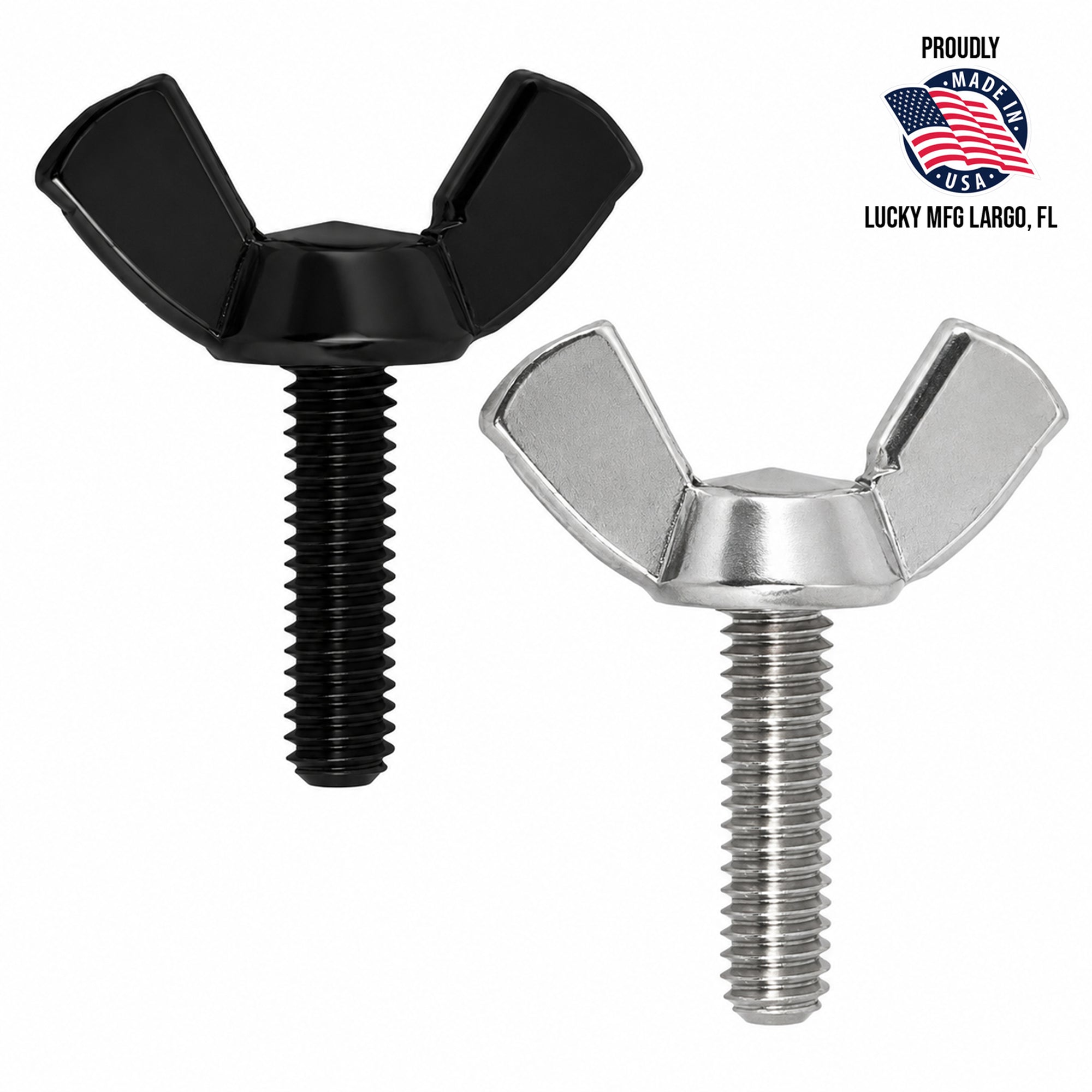 Blackened Long Wingnut Tube Vice Screws