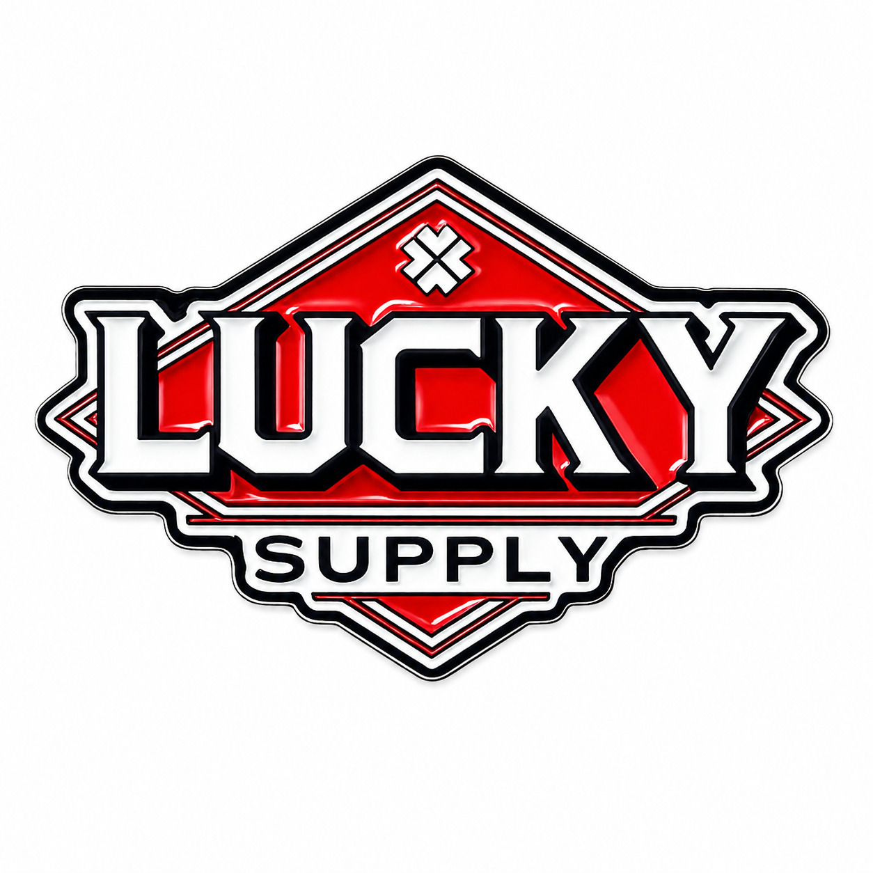 Lucky Diamond 1 3/8" Double-Post Backing Enamel Pin