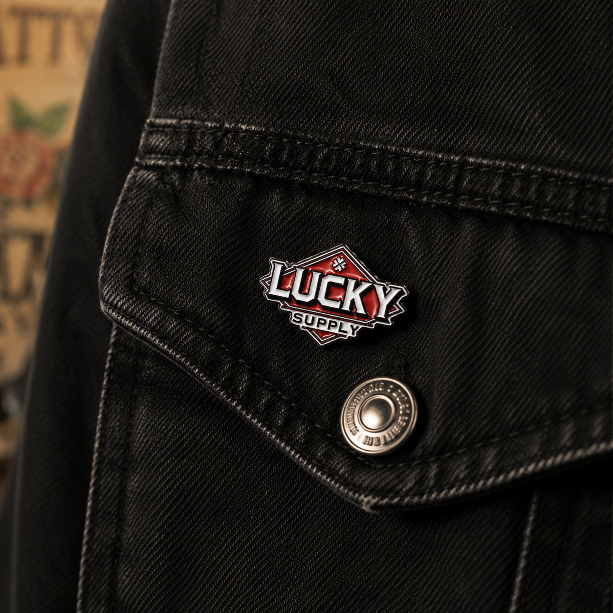 Lucky Supply Logo Enamel Pin