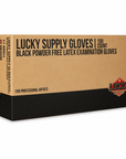 Lucky Supply Brand Gloves 100 Count Black Powder Free Latex Examination Gloves
