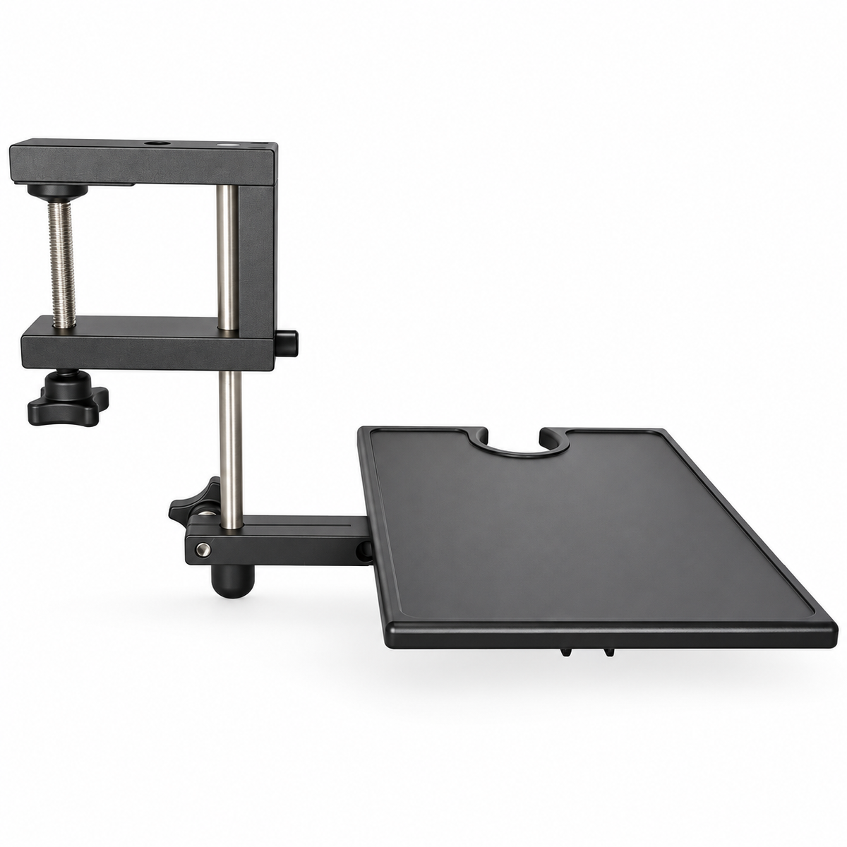 Side view of Lucky Supply Portable Work Station Table with rinse cup holder