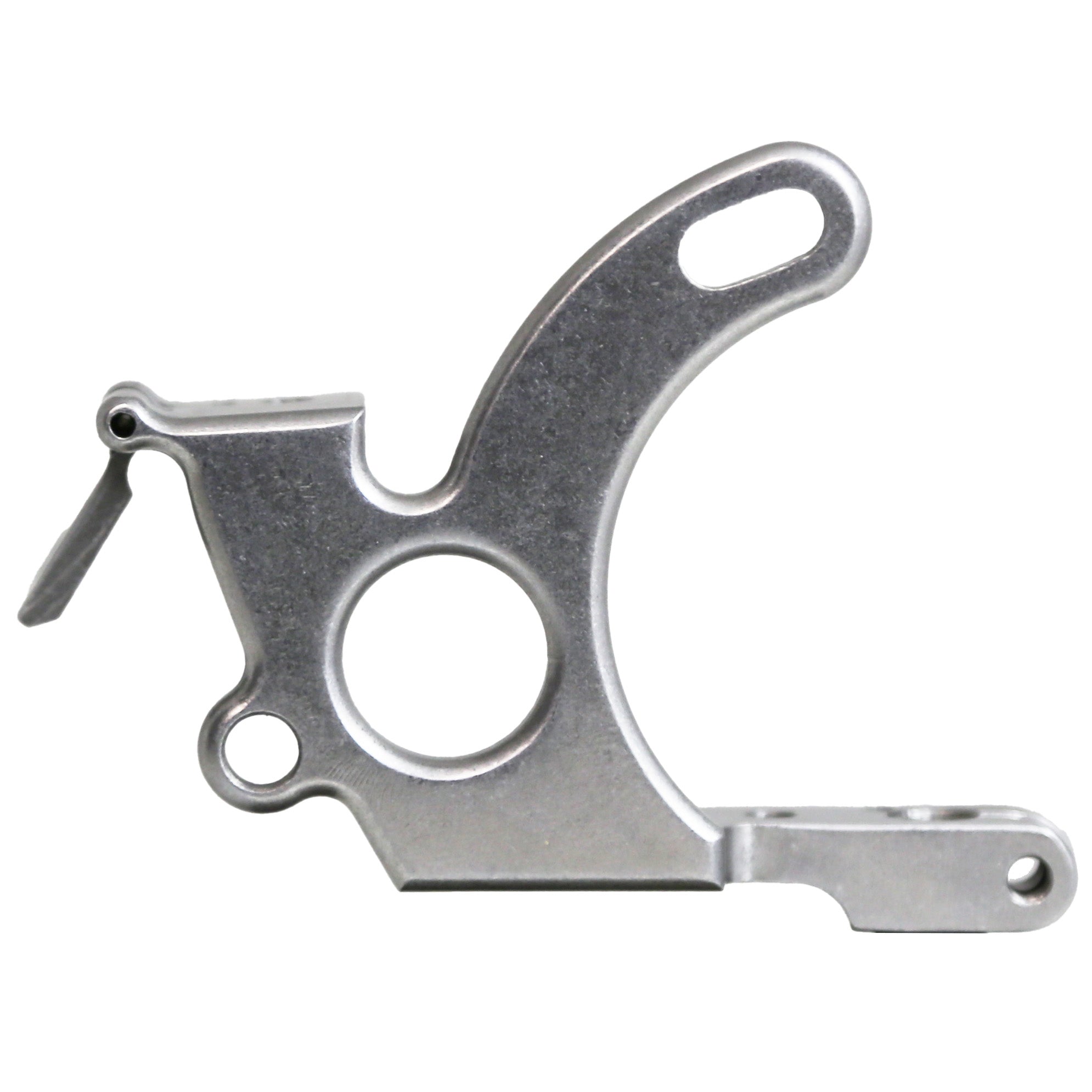 Lucky Supply Universal tattoo machine frame with hinged spring shelf and hinged tube vise for liner and shader coil machine builds.