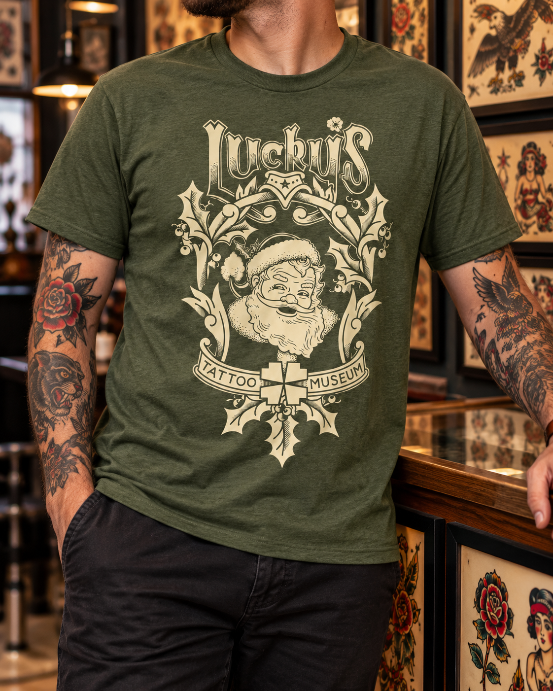 Lucky's Tattoo Museum 2026 Christmas Shirt