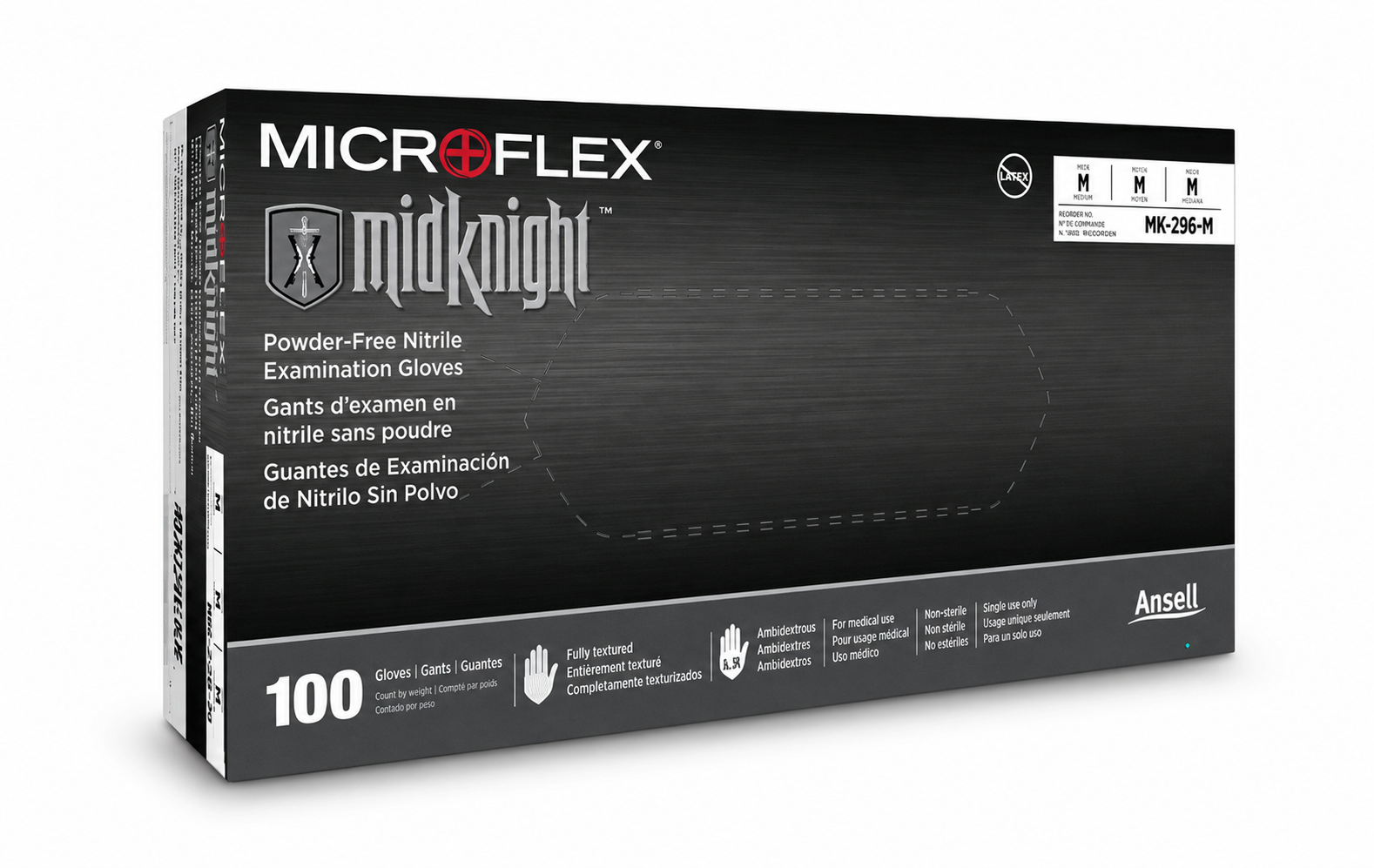 Midknight Nitrile Black Examination Gloves