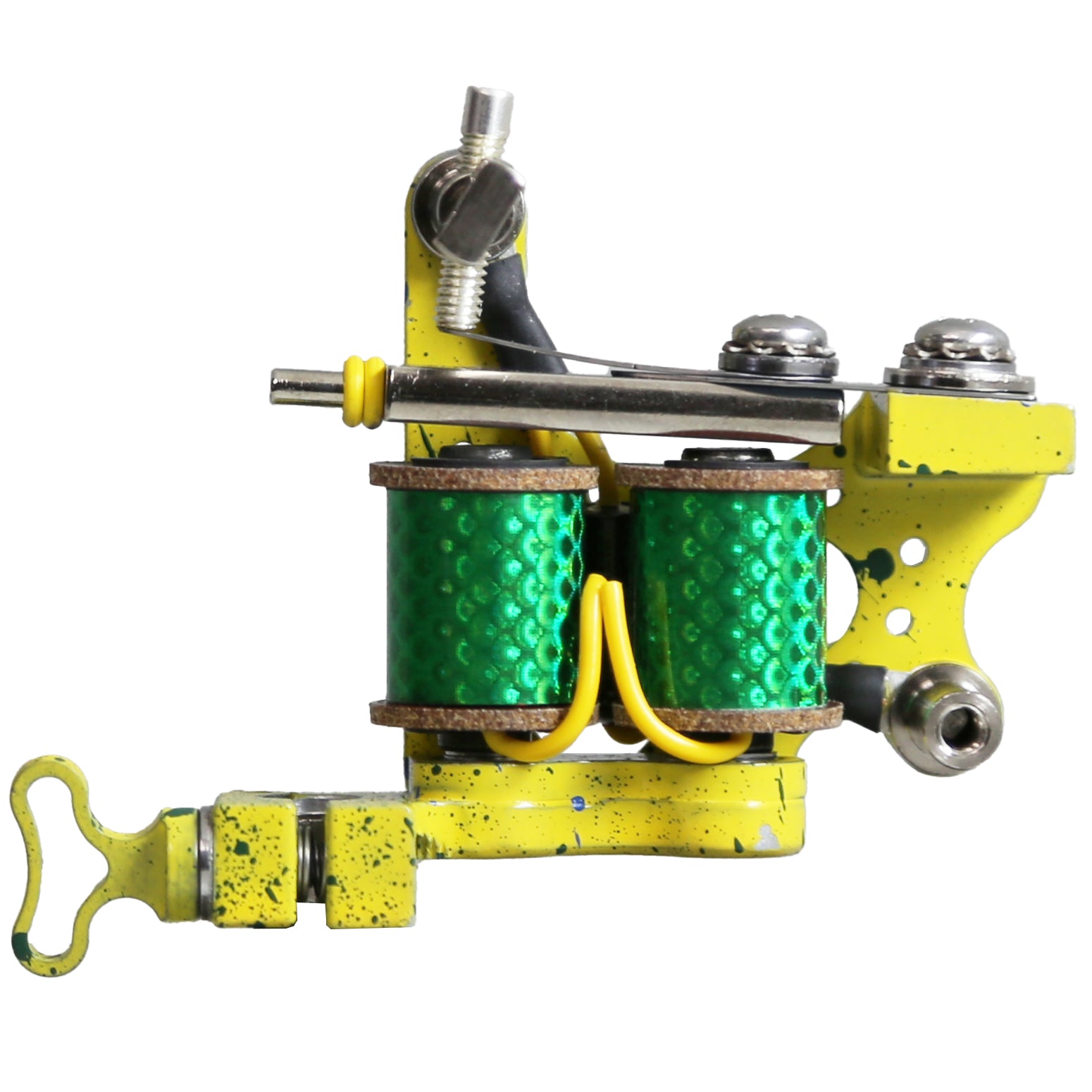 professional liner tattoo machine 1 inch coils yellow green