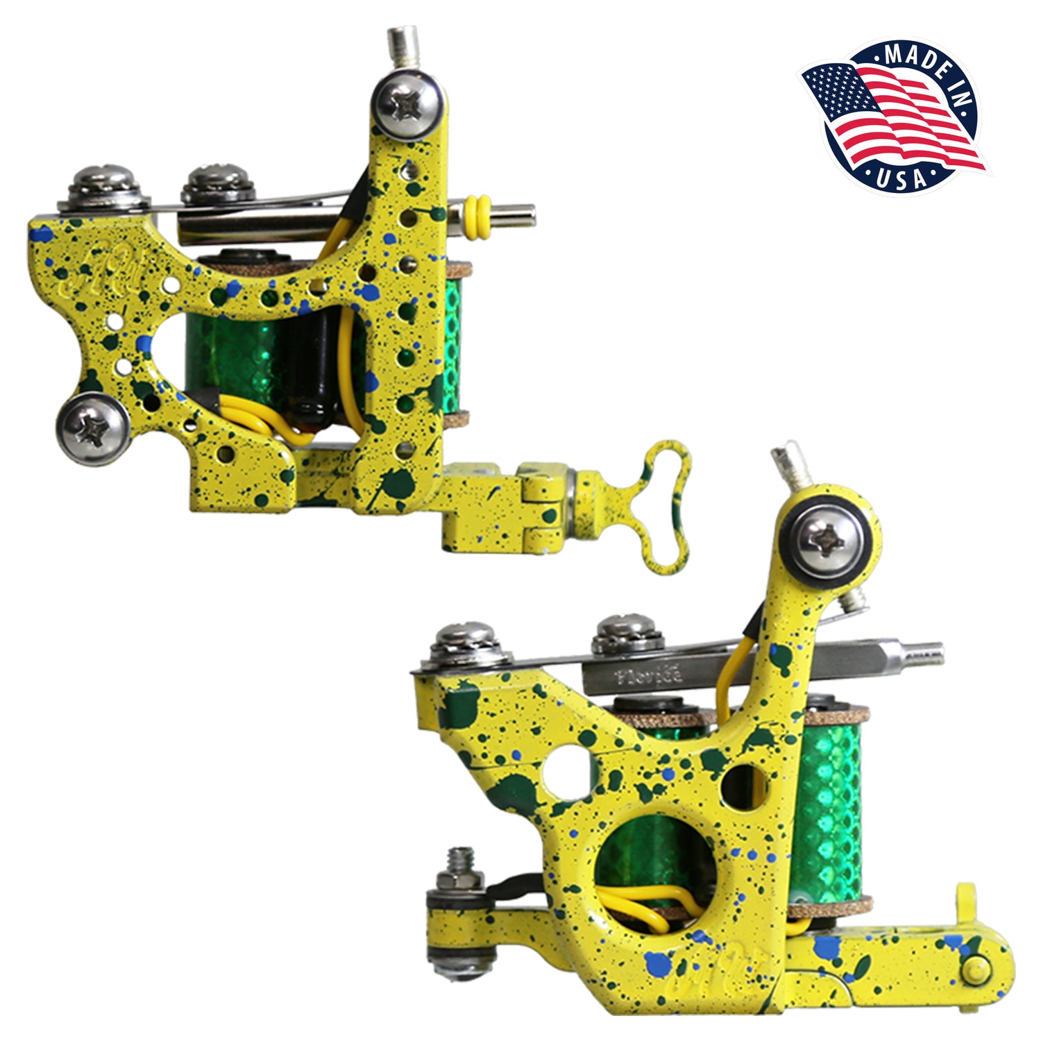 professional liner tattoo machine 1 inch coils yellow green