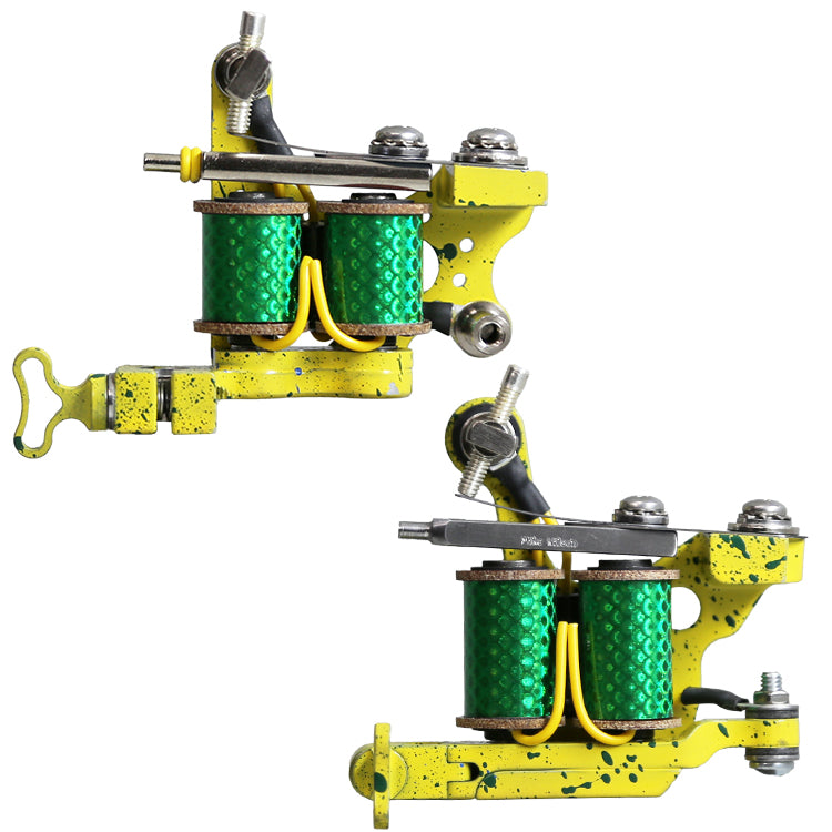 professional liner tattoo machine 1 inch coils yellow green