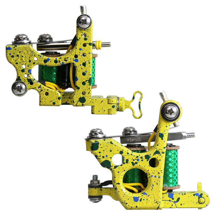 professional liner tattoo machine 1 inch coils yellow green