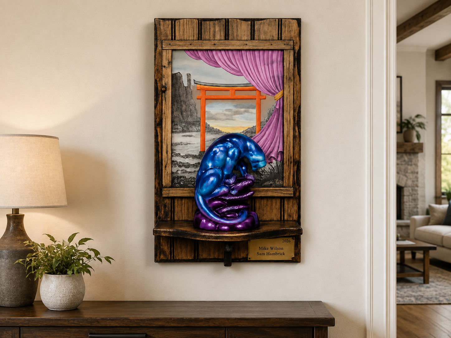 Mike Wilson Panther Placard - Royal Blue (On Wall)