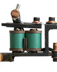 Hand-built Mini Bulldog tattoo machine with 1 inch silicon iron coil cores