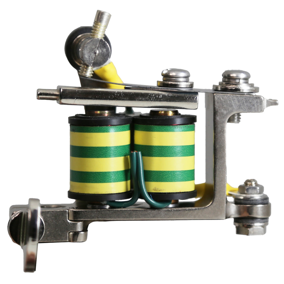 Mini Bulldog liner tattoo machine showing coil-side construction