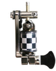 Mini Bulldog liner tattoo machine showing frame and tube-vise alignment