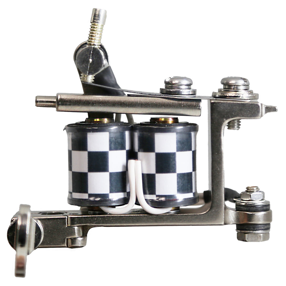 Mini Bulldog liner tattoo machine showing coil-side construction