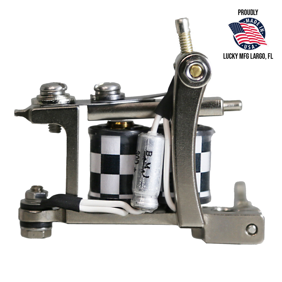 American-made Lucky MFG Mini Bulldog liner coil tattoo machine