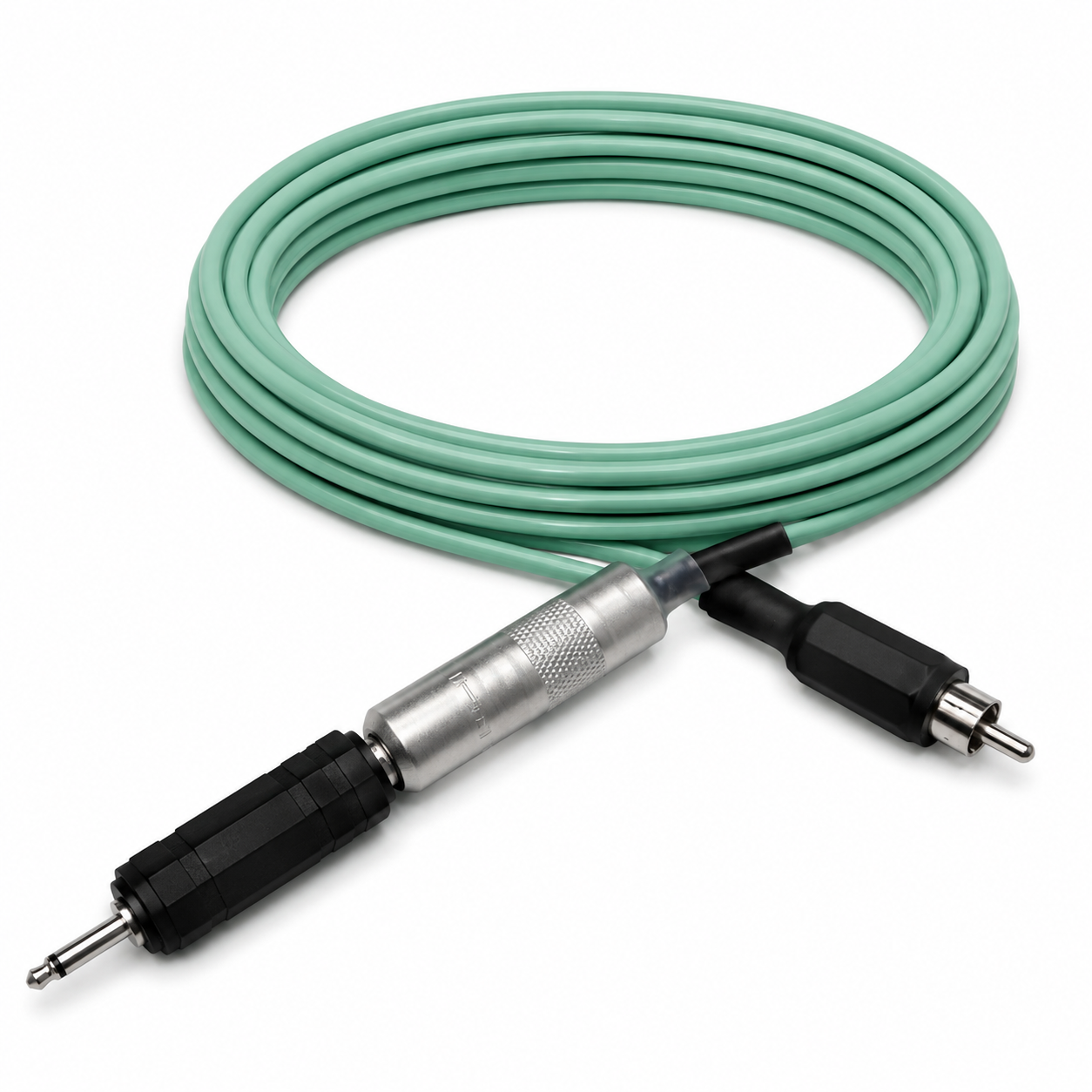 1/8" to 1/4" Mono Phono Plug Adapter connected to Phono Plug