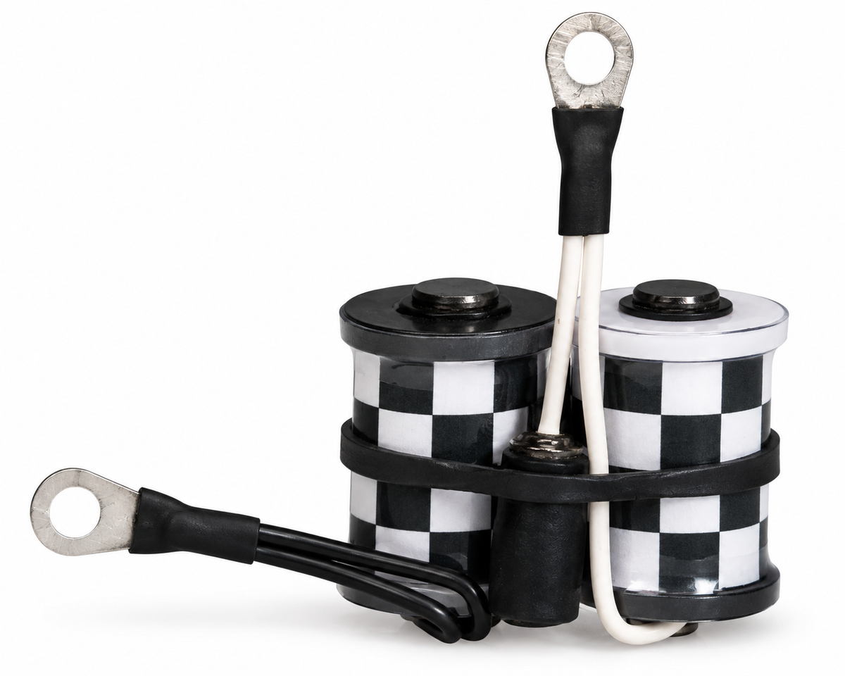 Lucky Supply 1 1/4 inch 8-wrap custom tattoo machine coil set with 35V 47µF capacitor