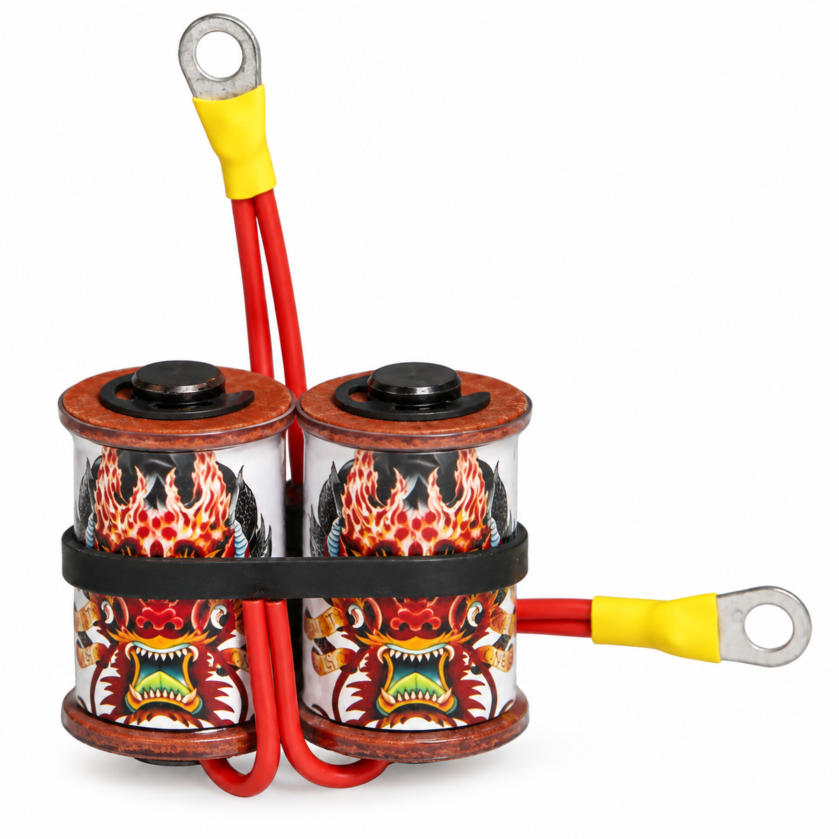 Lucky Supply 1 1/4 inch 8-wrap custom tattoo machine coil set with 50V 47µF capacitor