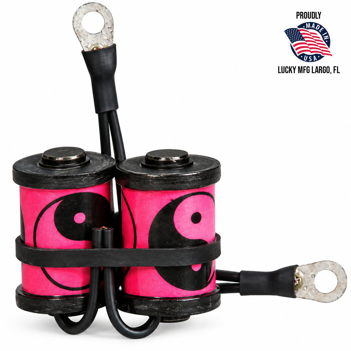 Lucky Supply 1 1/4 inch 8-wrap custom tattoo machine coil set with 35V 47µF capacitor