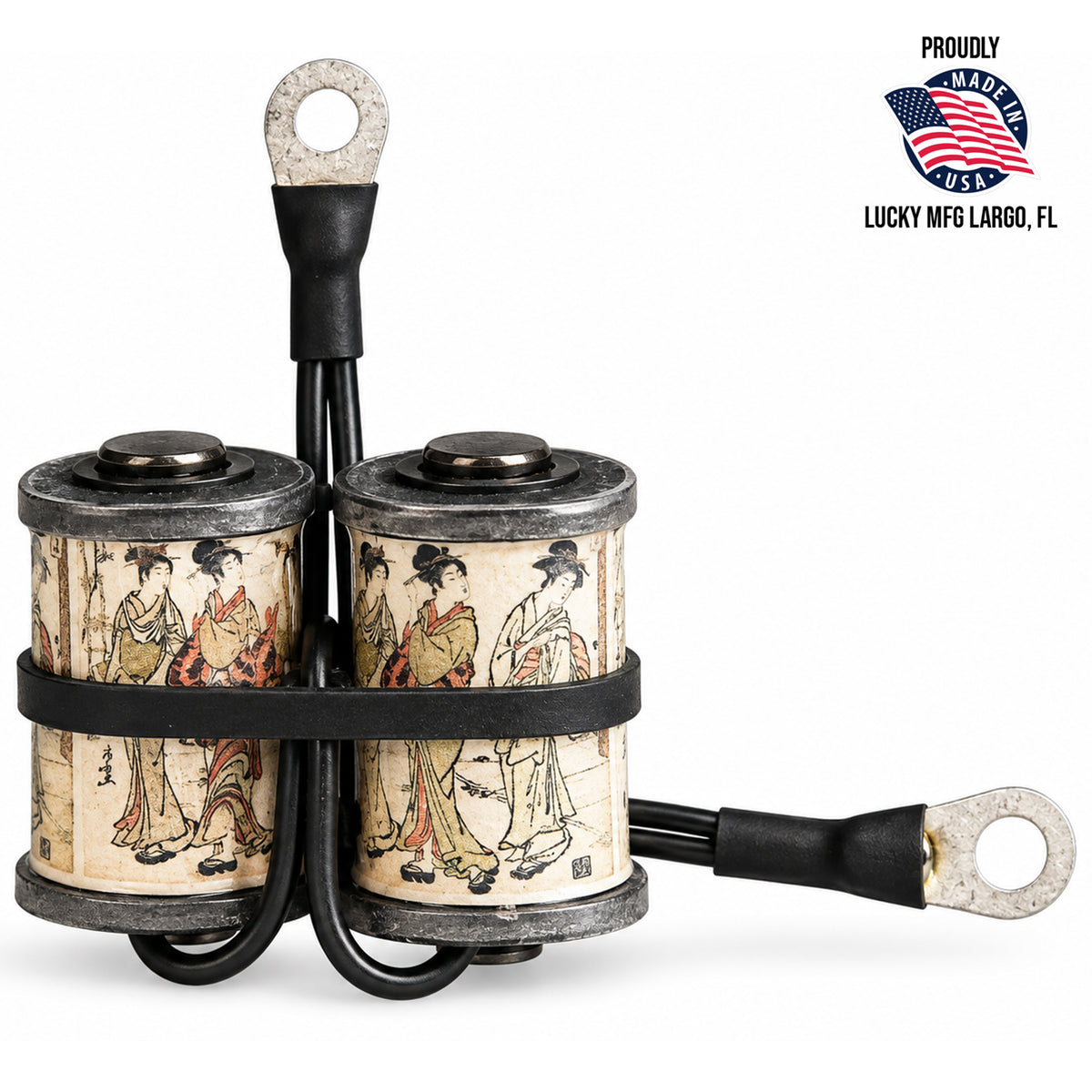 Lucky Supply 1 1/4 inch 8-wrap custom tattoo machine coil set with 35V 47µF capacitor