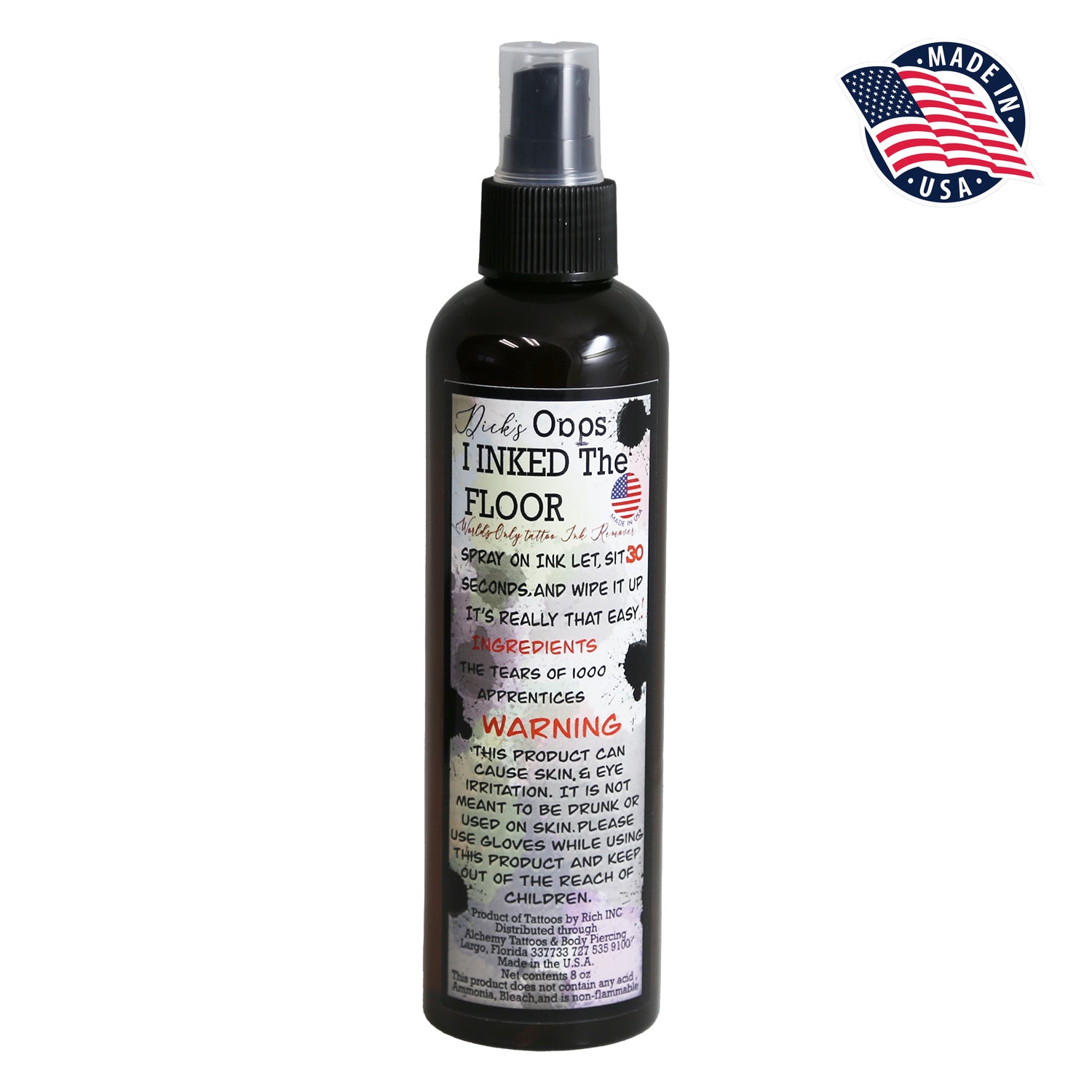 Oops I Inked The Floor – Tattoo Ink Remover Spray (8 oz)