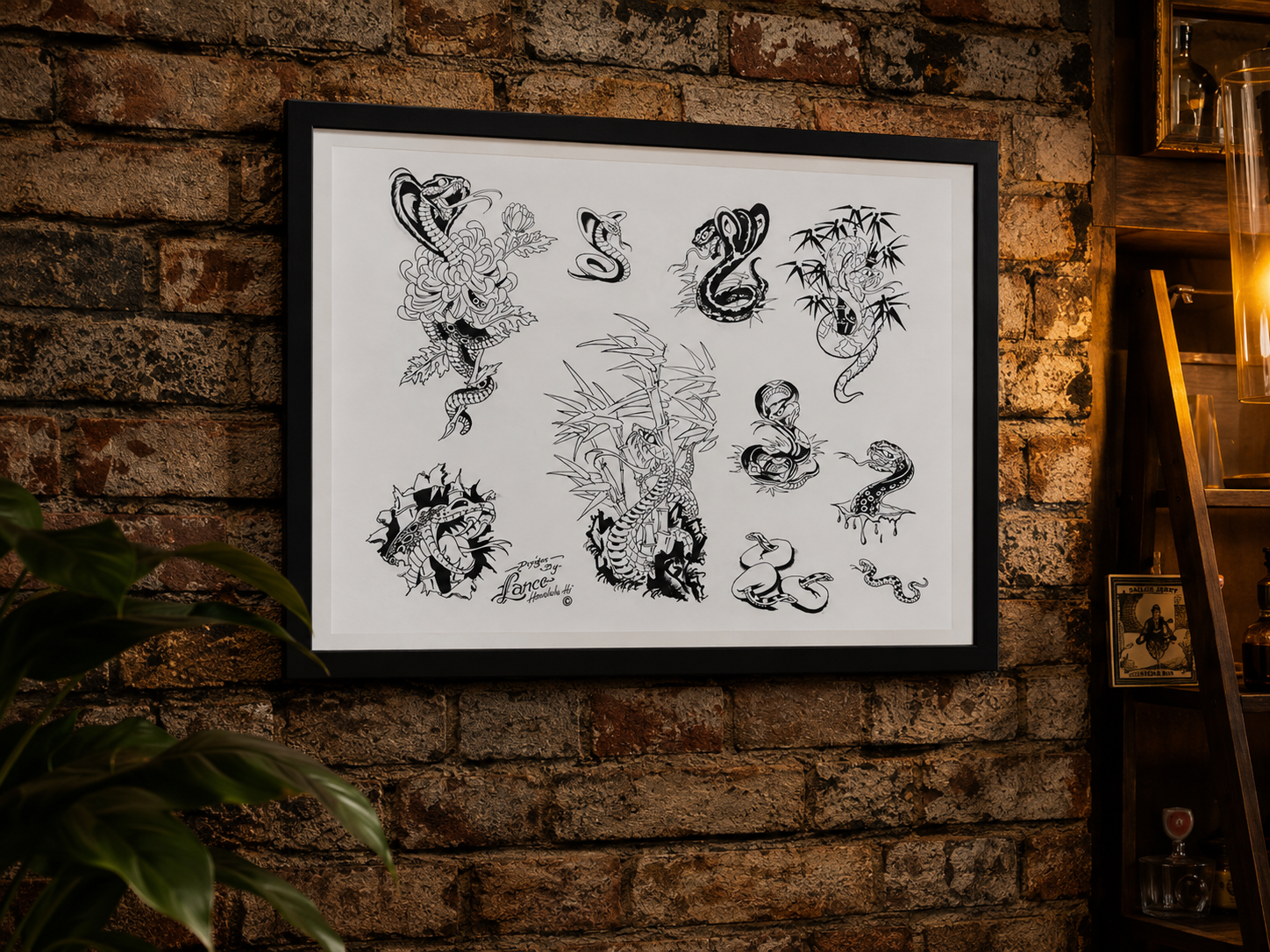 Original Lance McLain Flash Sheets on Brick Wall