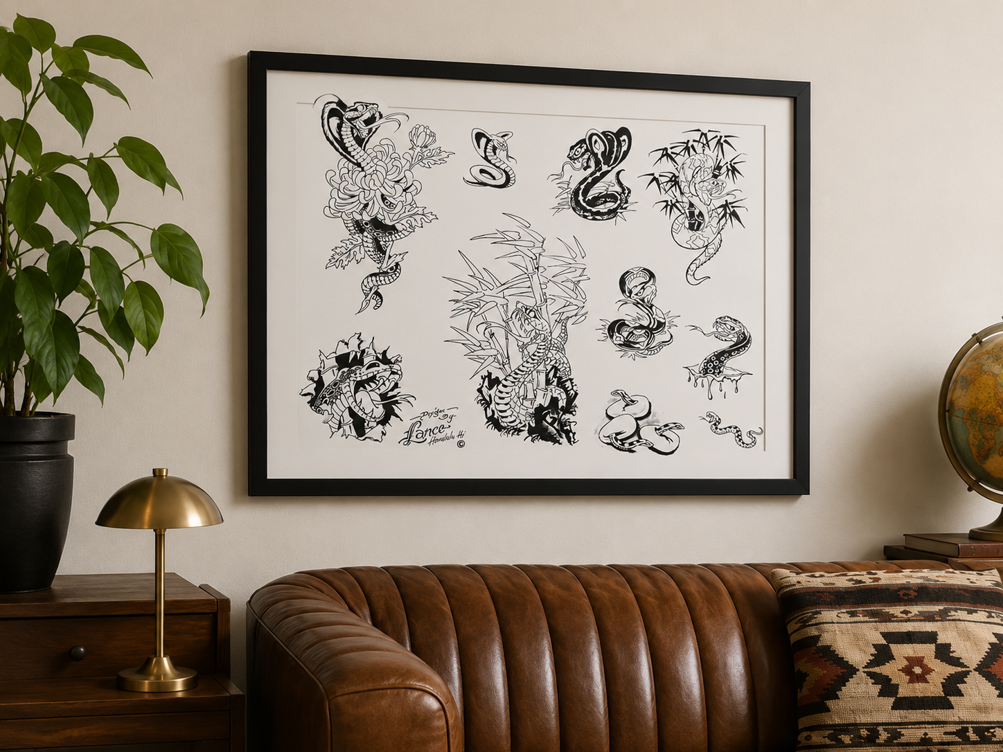 Original Lance McLain Flash Sheets on Wall