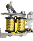 Professional liner tattoo machine gold holographic coil wrap close up