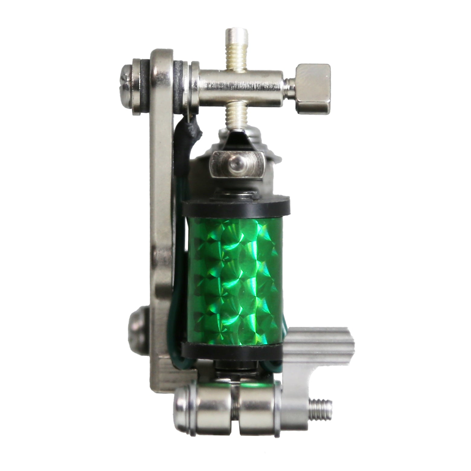 Coil tattoo machine liner armature bar detail green coils