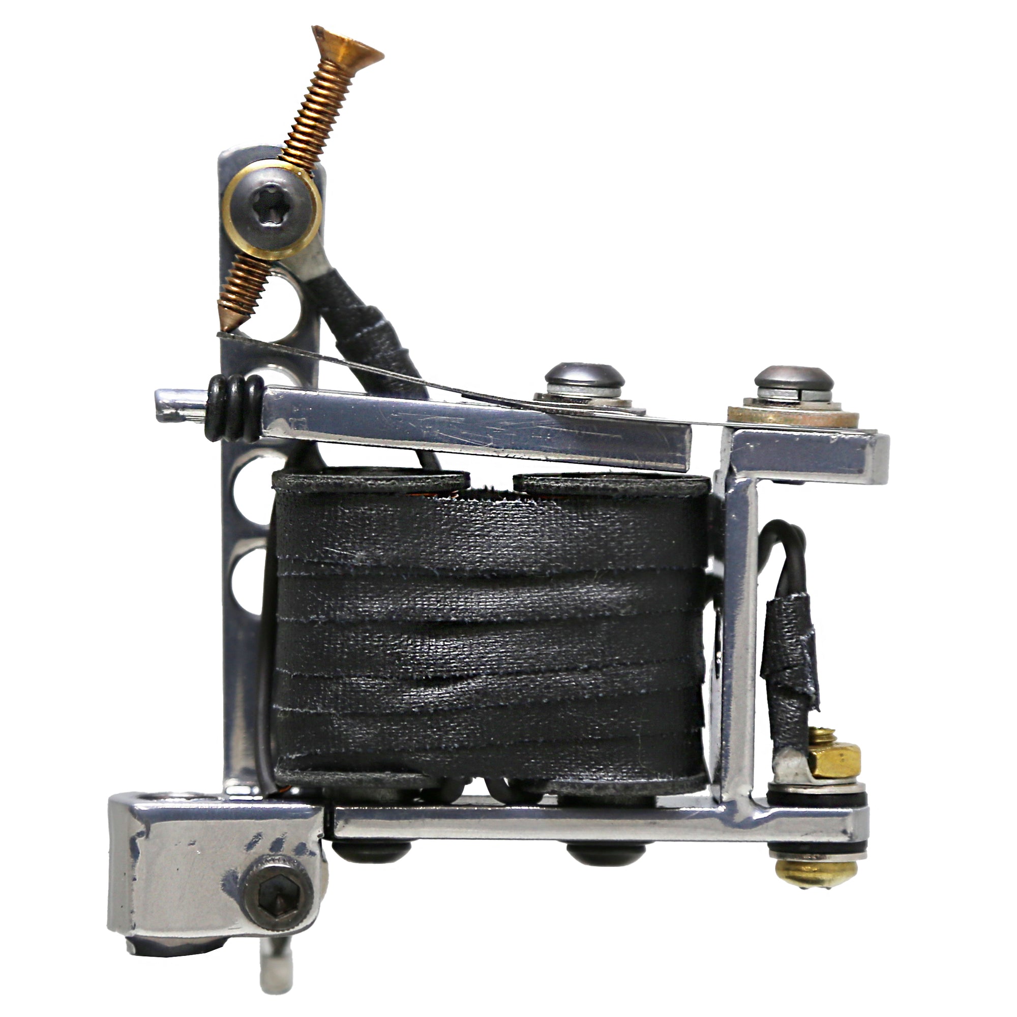 Veritas PM Jonesy Shader dual coil tattoo machine coil side