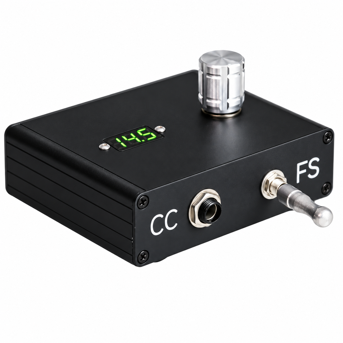 Built-in mechanical footswitch on Lucky Compact Power Supply for operating a tattoo machine without a separate pedal
