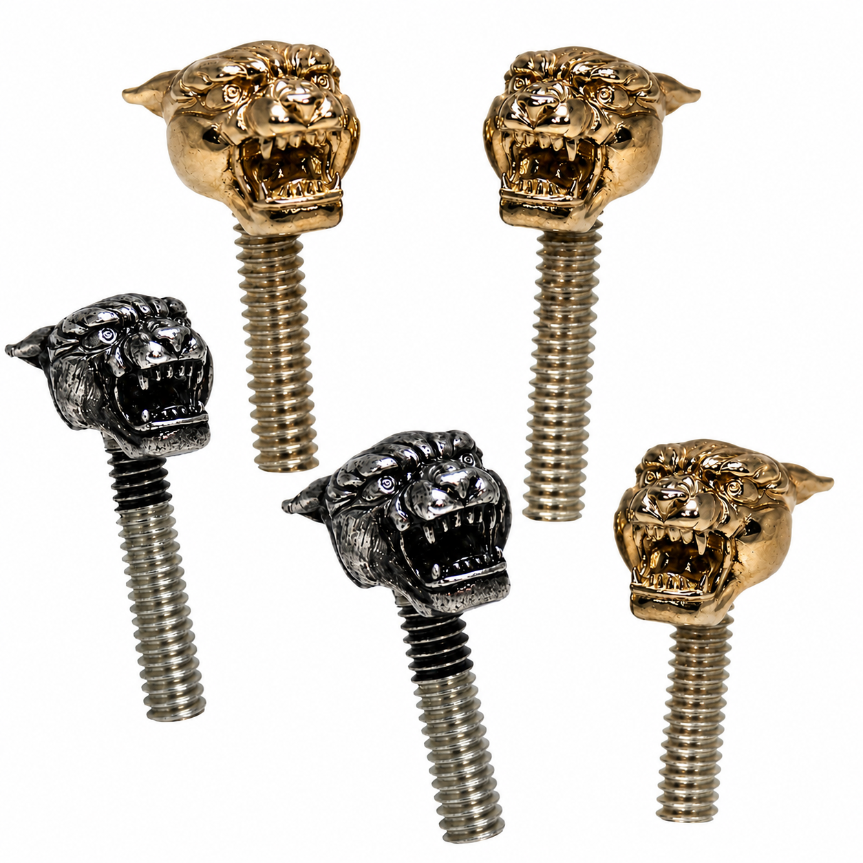 Panther Head Contact Screw in Sterling Silver