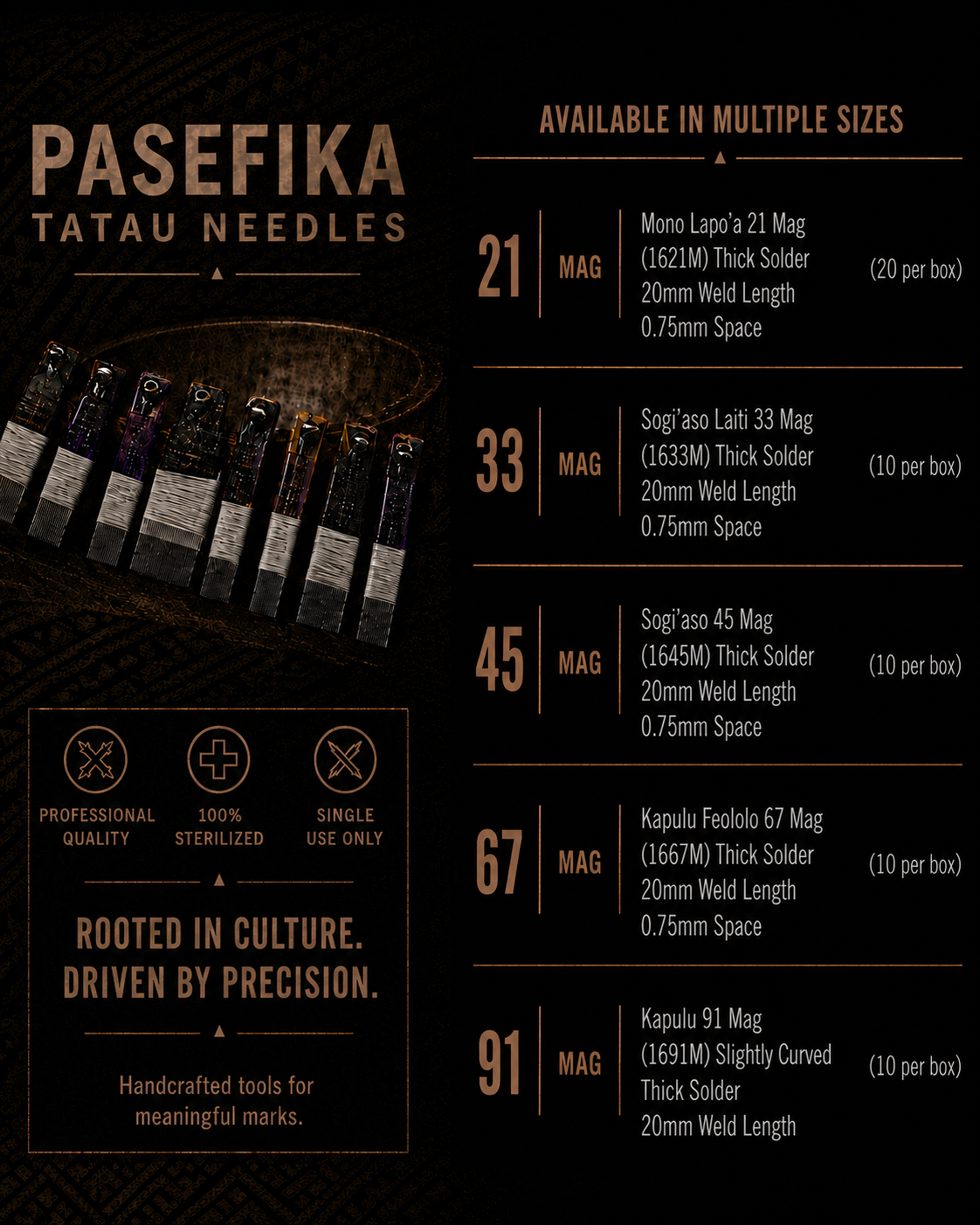 Pasefika Tatau Needles MAGS