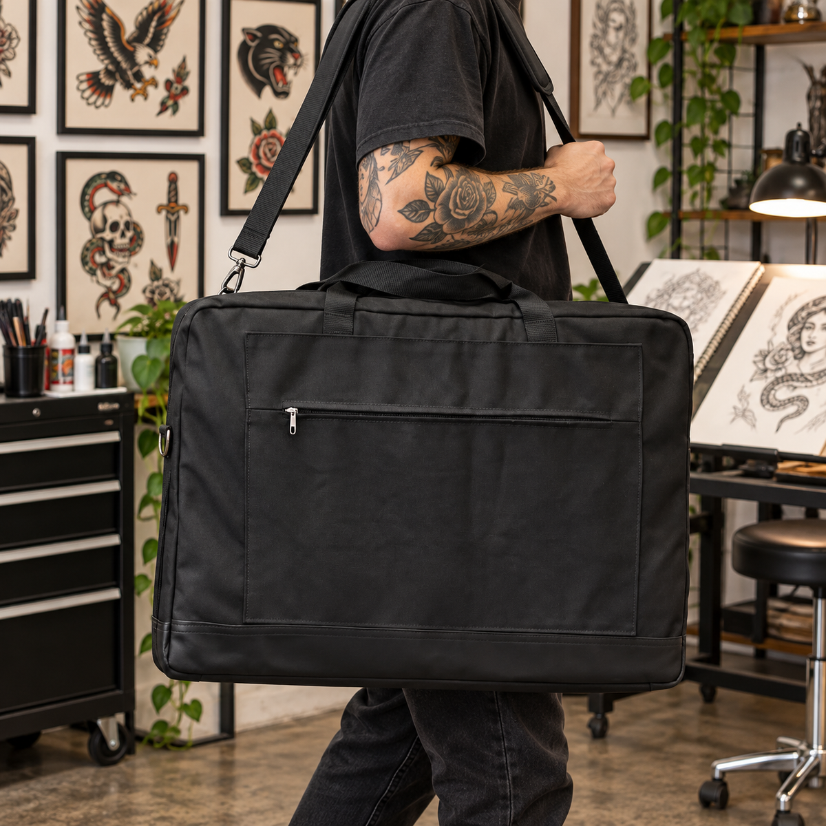 Person carrying Artist Bag