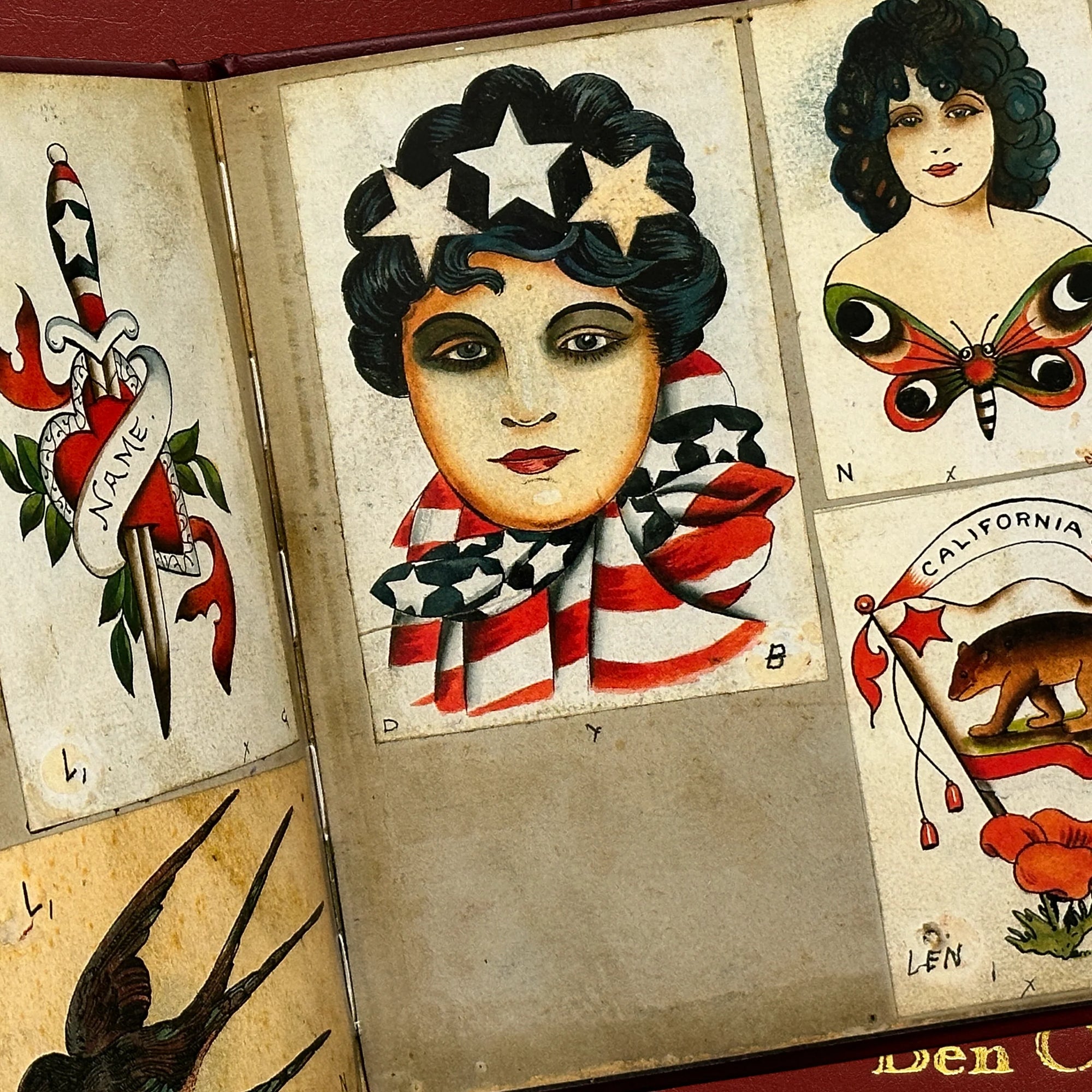 Ben Corday Tattoo Travel Book | Vintage Tattoo Flash – LuckySupplyUSA Ben Corday Tattoo Travel Book | Vintage Tattoo Flash – LuckySupplyUSA