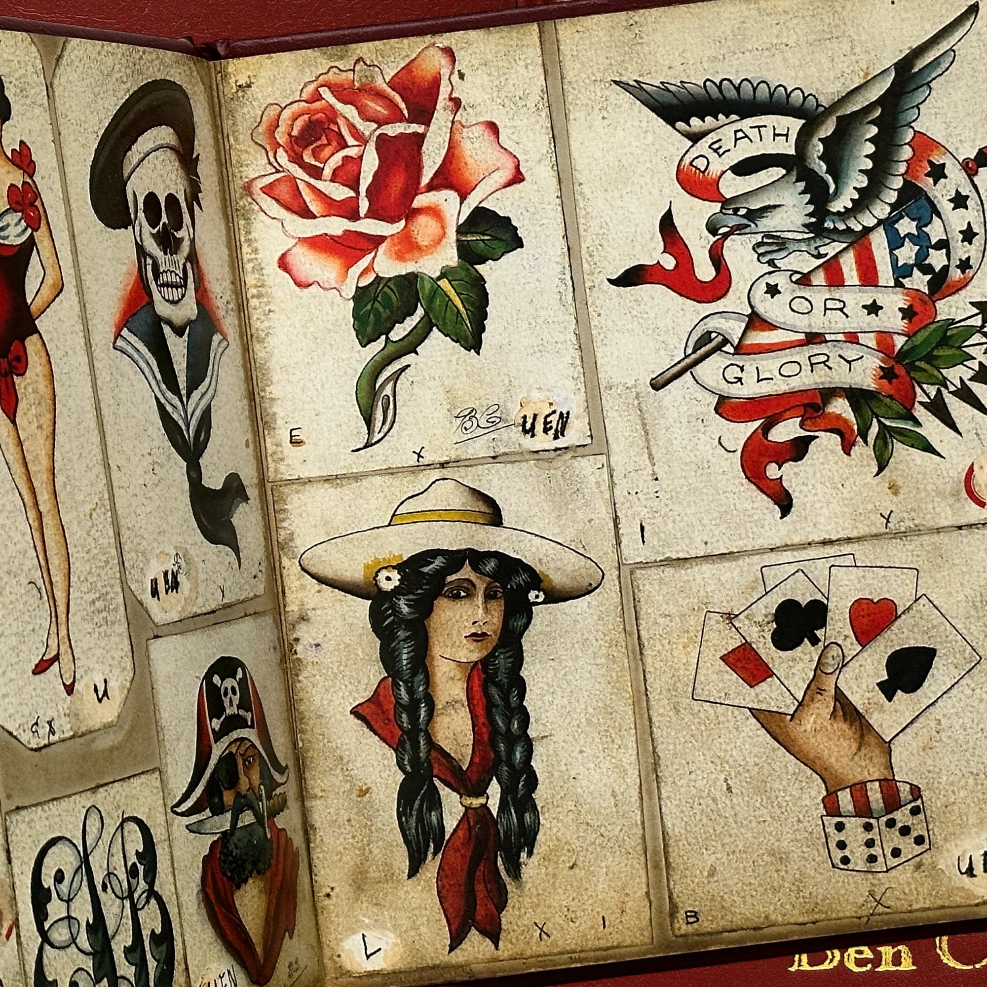 Ben Corday Tattoo Travel Book | Vintage Tattoo Flash – LuckySupplyUSA Ben Corday Tattoo Travel Book | Vintage Tattoo Flash – LuckySupplyUSA