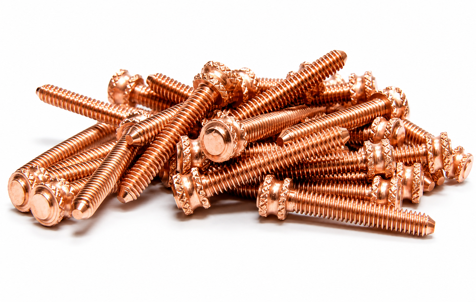 Double Knurled Short Copper Contact Screw - 1.060" Total Length