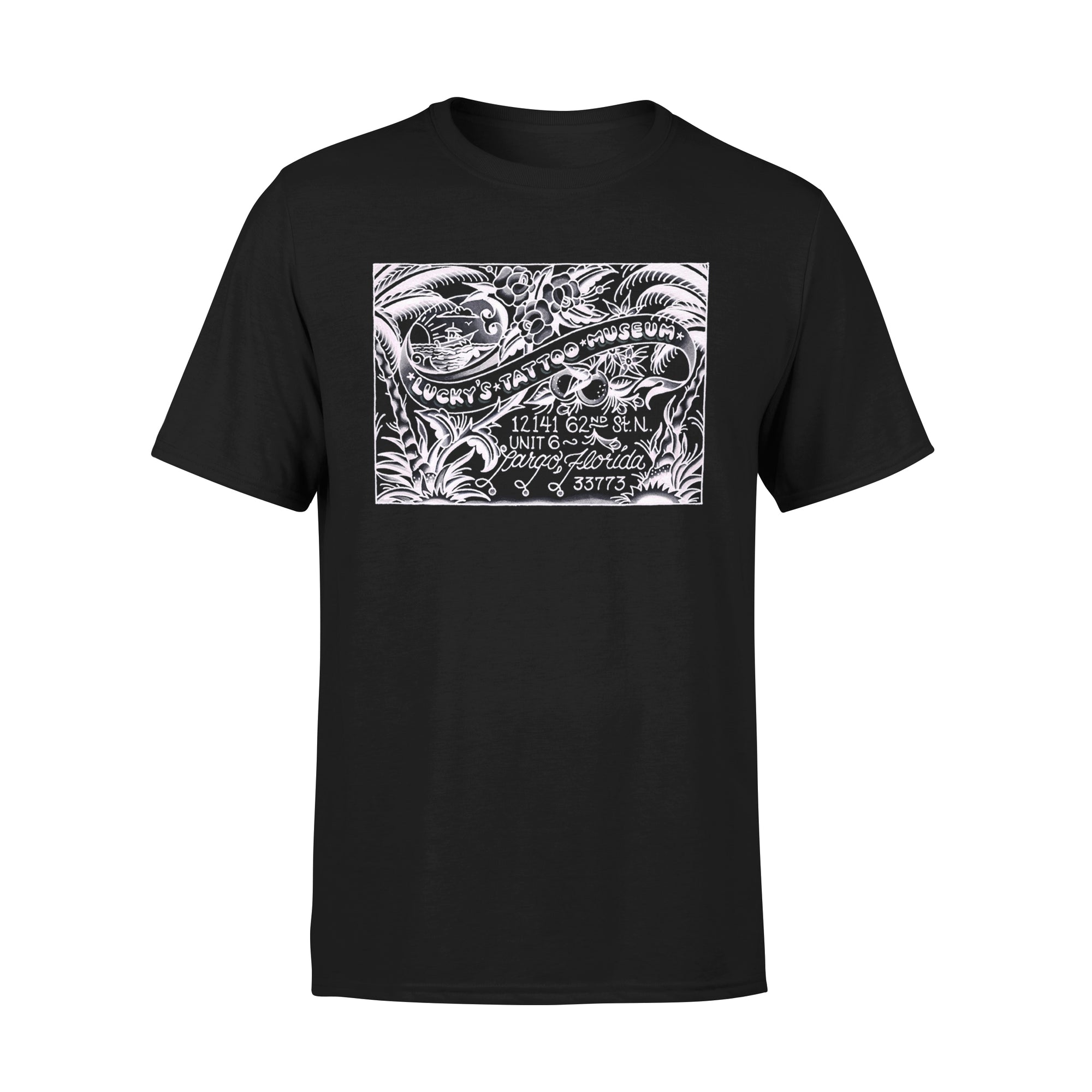 Lucky&#39;s Tattoo Museum Postcard Shirt (Black)